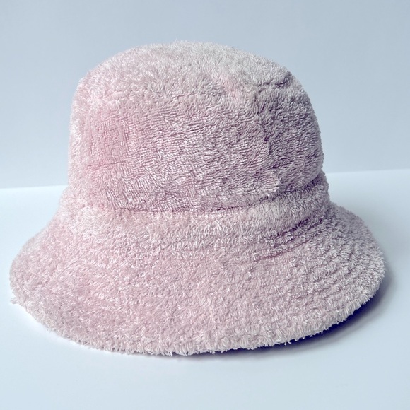 GANNI Logo Embroidered Terrycloth Bucket Beach Hat - Pink - Picture 4 of 7